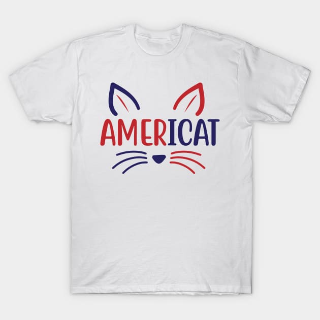 American cat T-Shirt by Allbestshirts